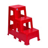 Nilkamal Kick Plastic Step Stool Red - Slight Side View