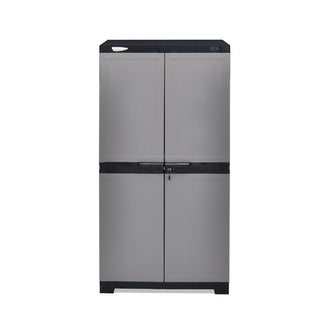 Nilkamal Freedom Mini Medium (FMM) Plastic Storage Cabinet/Bookshelf (Haze Grey/Charcoal Grey)