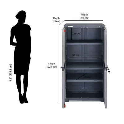Nilkamal Freedom Mini Medium (FMM) Plastic Storage Cabinet (Haze Grey/Charcoal Grey)