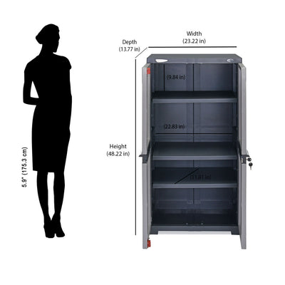 Nilkamal Freedom Mini Medium (FMM) Plastic Storage Cabinet (Haze Grey/Charcoal Grey)