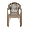 Nilkamal Paradise Plastic Arm Chair (Ratian Dark Beige, Season Rust Brown & Ivory) - Front View