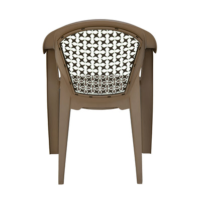 Nilkamal Paradise Plastic Arm Chair Ratian Dark Beige Season