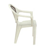 Nilkamal Paradise Plastic Arm Chair (Cream & Rattan Dark Beige)