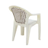 Nilkamal Paradise Plastic Arm Chair (Cream & Rattan Dark Beige)