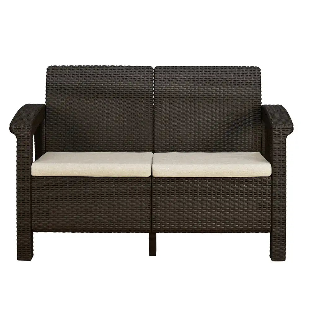 Nilkamal Goa Two Seater Plastic Sofa Set with Cushion Front View-2