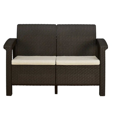 Nilkamal Goa Two Seater Plastic Sofa Set with Cushion Front View-2