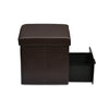 Nilkamal Flexi Small Foldable Ottoman with 1 Drawer (Brown)