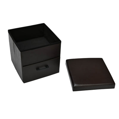 Nilkamal Flexi Small Foldable Ottoman with 1 Drawer (Brown)