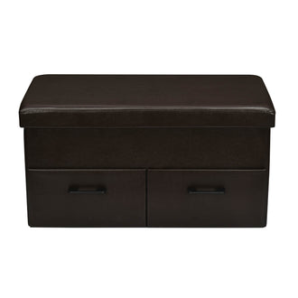 Nilkamal Flexi Big Foldable Ottoman with 2 Drawers (Brown)