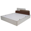 Nilkamal Bruce King Bed with Box Storage (Walnut & Cappuccino) - Bed Slight Side View