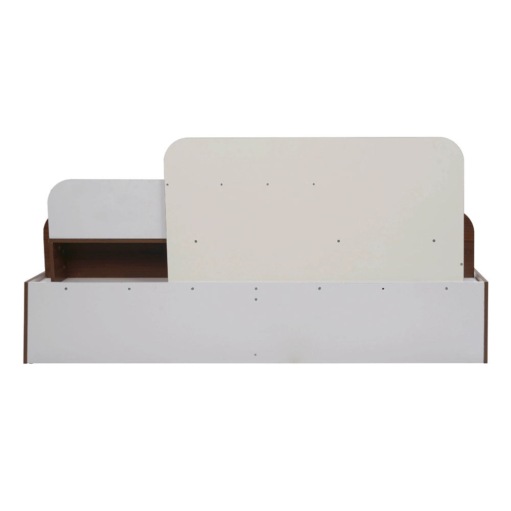 Nilkamal Bruce Queen Bed with Box Storage (Walnut & Cappuccino)