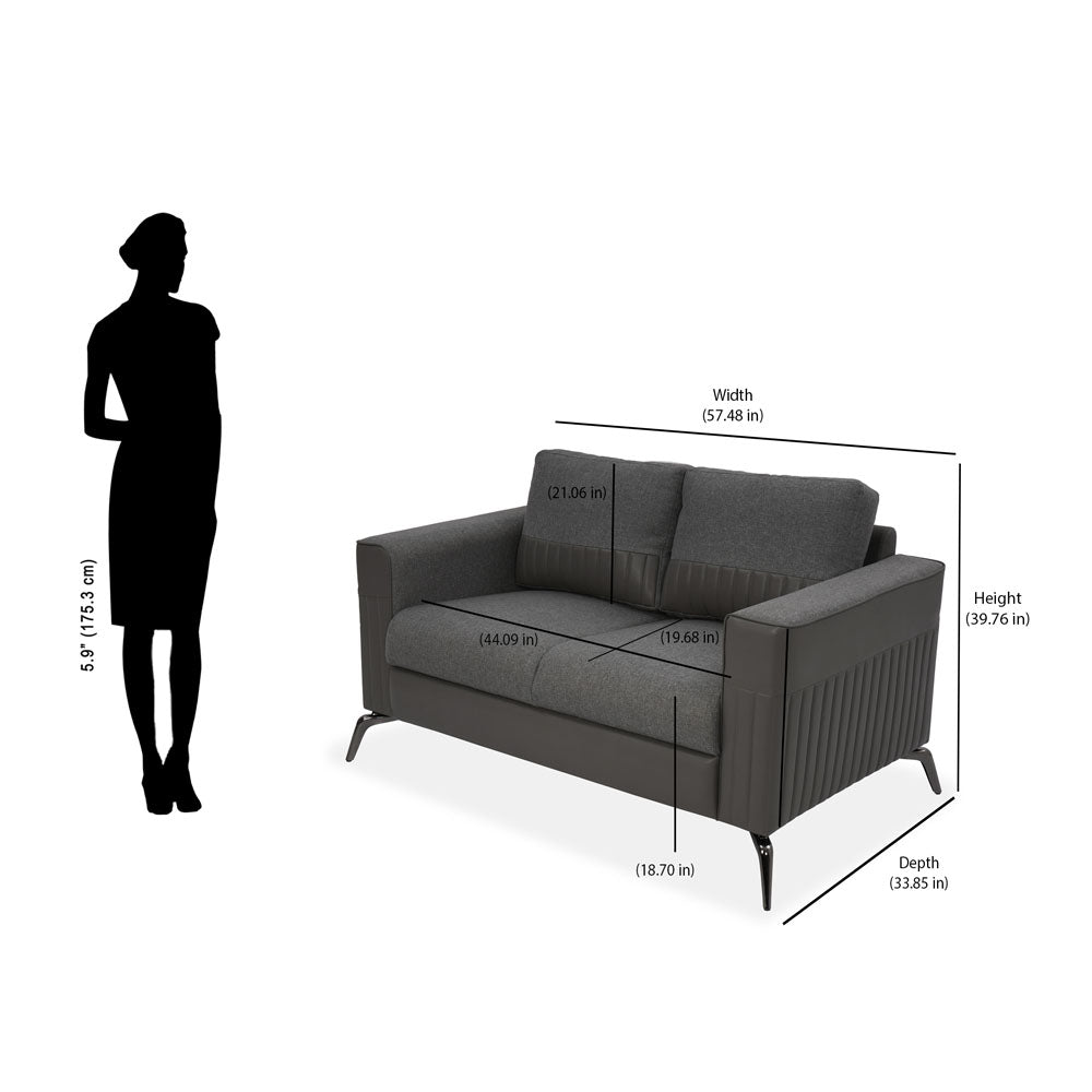 Nilkamal Berlin 2 Seater Sofa (Grey)