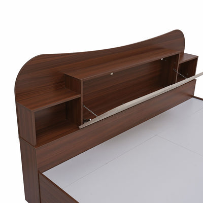 Nilkamal Daffodil King Bed with Box Storage (Walnut)