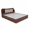 Nilkamal Daffodil Queen Bed with Box Storage (Walnut) - Bed Slight Side View