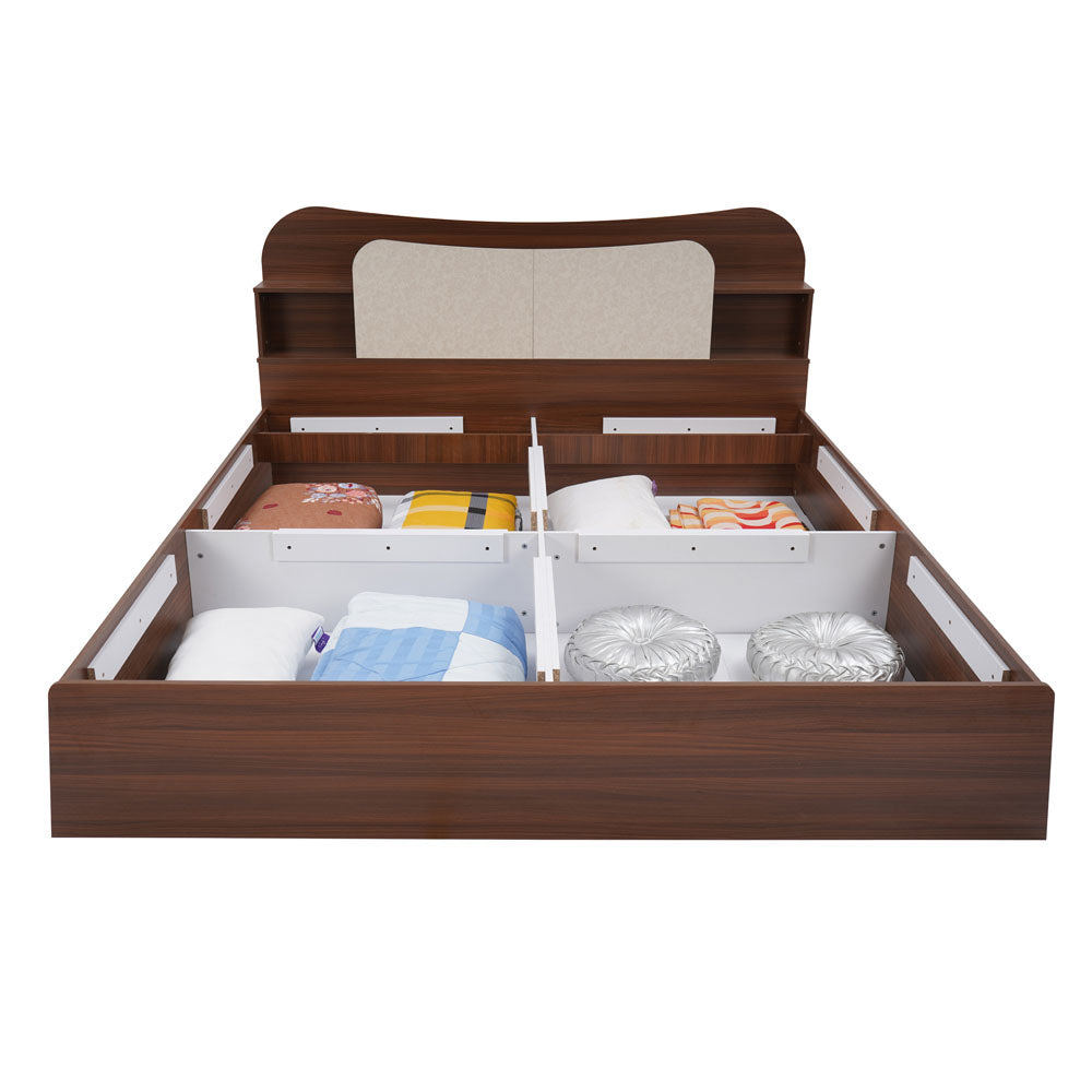 Nilkamal Daffodil Queen Bed with Box Storage (Walnut)