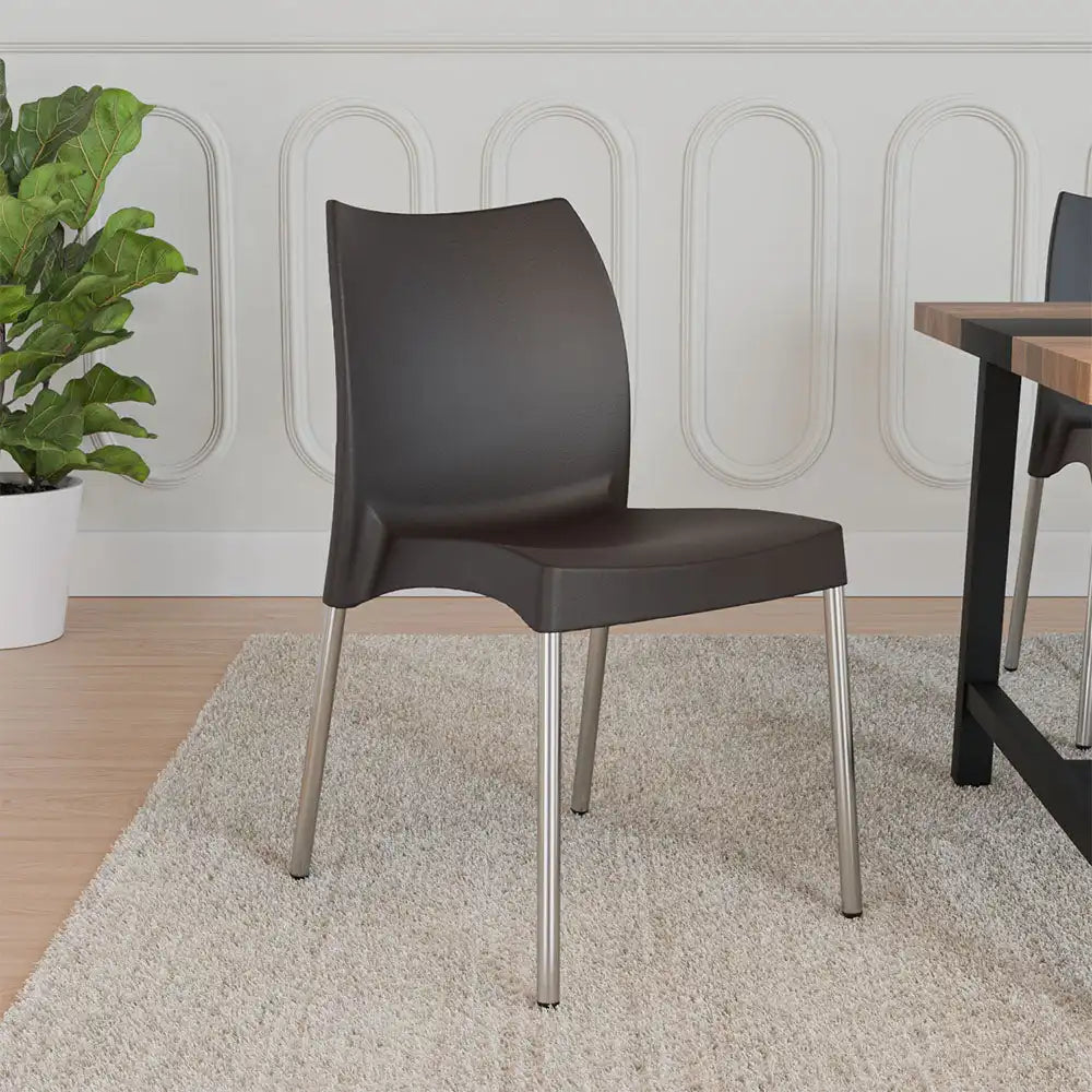 Nilkamal Novella 07 Plastic Armless Chair (Season Rust Brown) – Main View