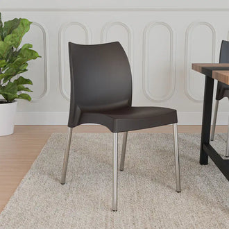 Nilkamal Novella 07 Plastic Armless Chair (Season Rust Brown)