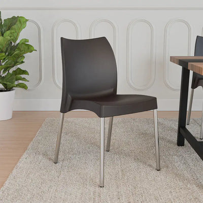 Nilkamal Novella 07 Plastic Armless Chair (Season Rust Brown) – Main View