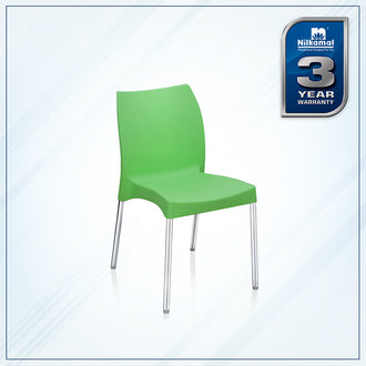 Nilkamal Novella 07 Plastic Armless Chair (Green)