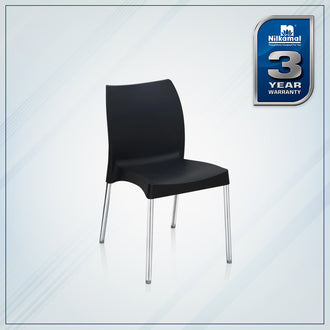 Nilkamal Novella 07 Plastic Armless Chair (Iron Black)