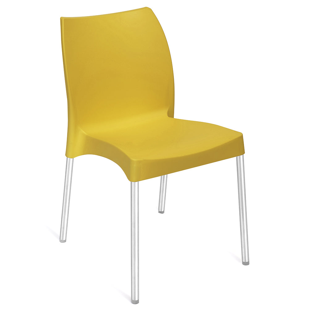 Nilkamal Novella 07 Plastic Armless Chair (Mustard Yellow)