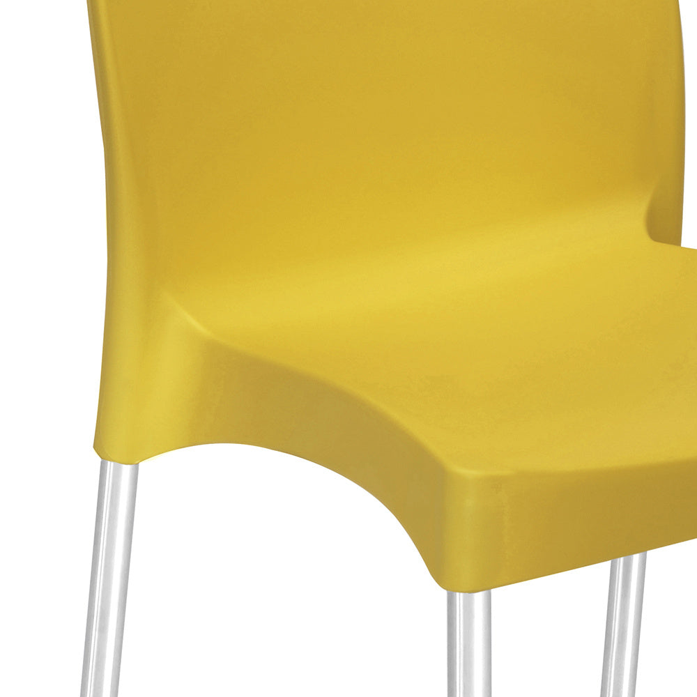 Nilkamal Novella 07 Plastic Armless Chair (Mustard Yellow)