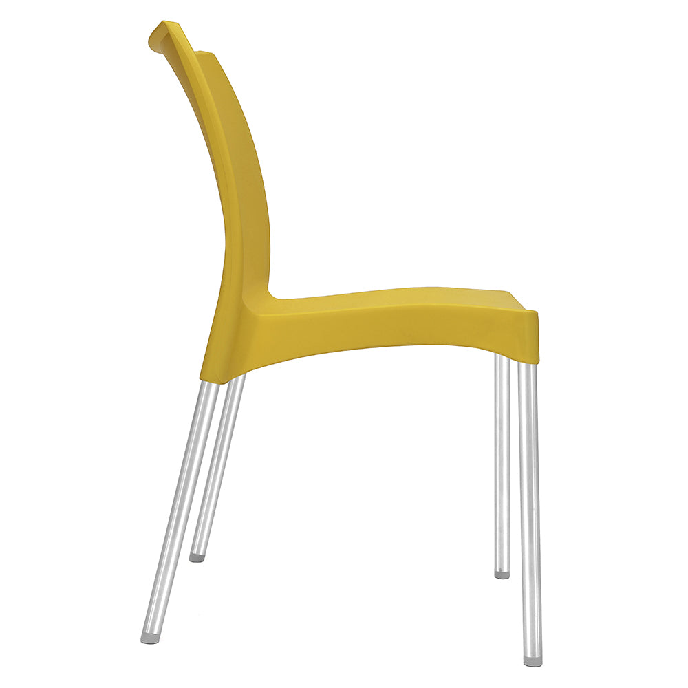 Nilkamal Novella 07 Plastic Armless Chair (Mustard Yellow)