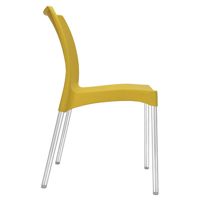 Nilkamal Novella 07 Plastic Armless Chair (Mustard Yellow)