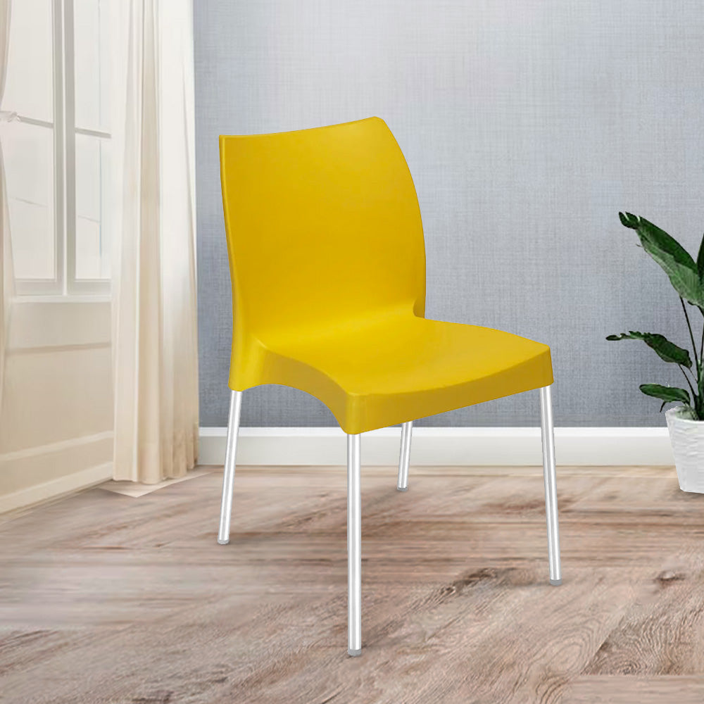 Nilkamal Novella 07 Plastic Armless Chair (Mustard Yellow)