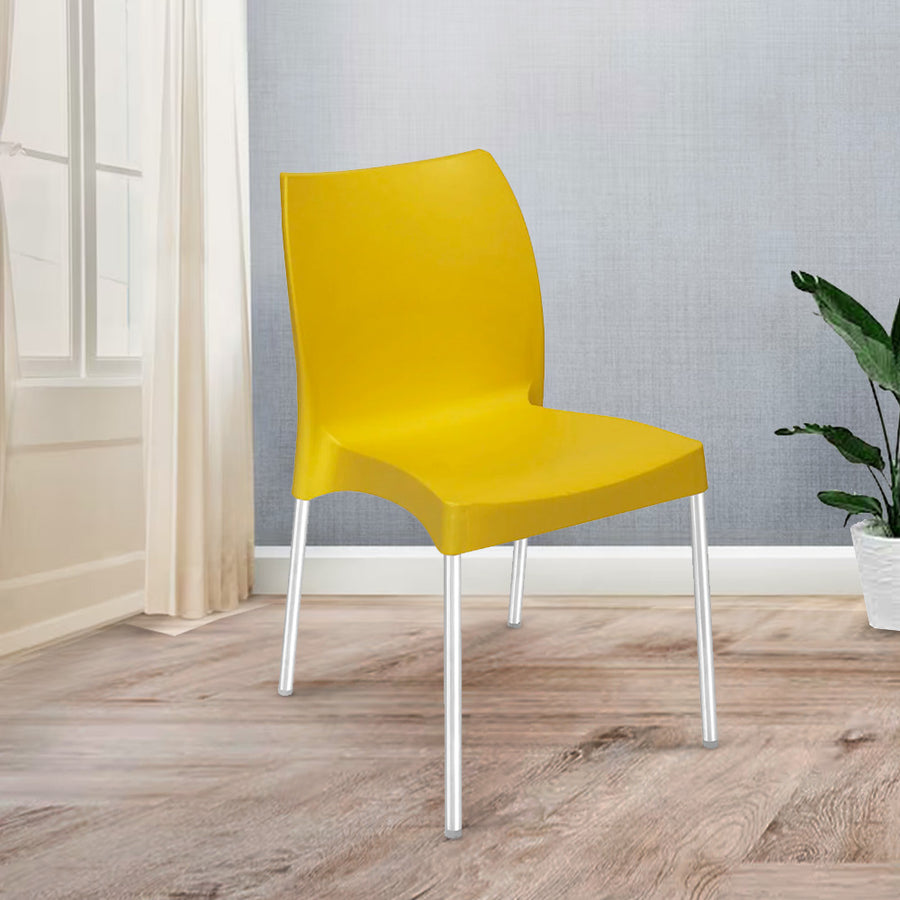 Nilkamal Novella 07 Plastic Armless Chair (Mustard Yellow)