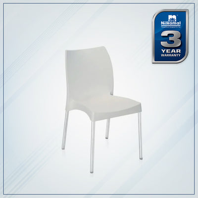 Nilkamal Novella 07 Plastic Armless Chair (Milky White)
