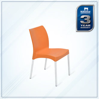 Nilkamal Novella 07 Plastic Armless Chair (Orange)