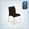 Nilkamal Novella 07 Plastic Armless Chair (Season Rust Brown) – Slight Side View