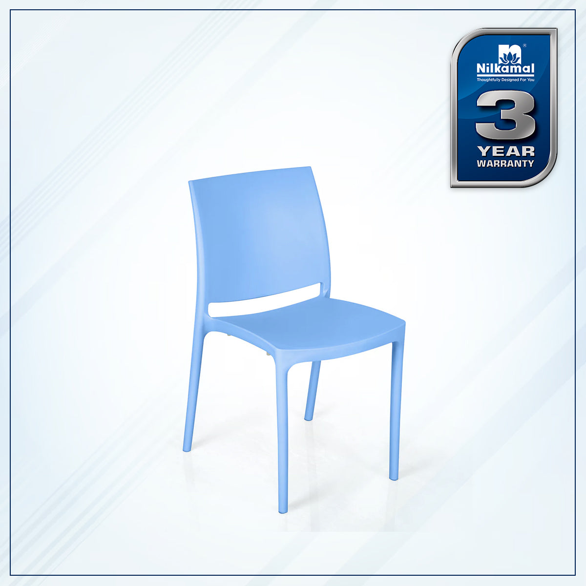 Nilkamal Novella 08 Plastic Armless Chair (Blue)