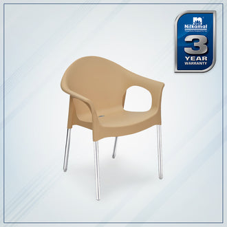 Nilkamal Novella 09 Plastic Arm Chair (Biscuit)