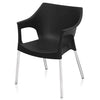 Nilkamal Novella 10 Plastic Arm Chair (Black) - Slight Side View