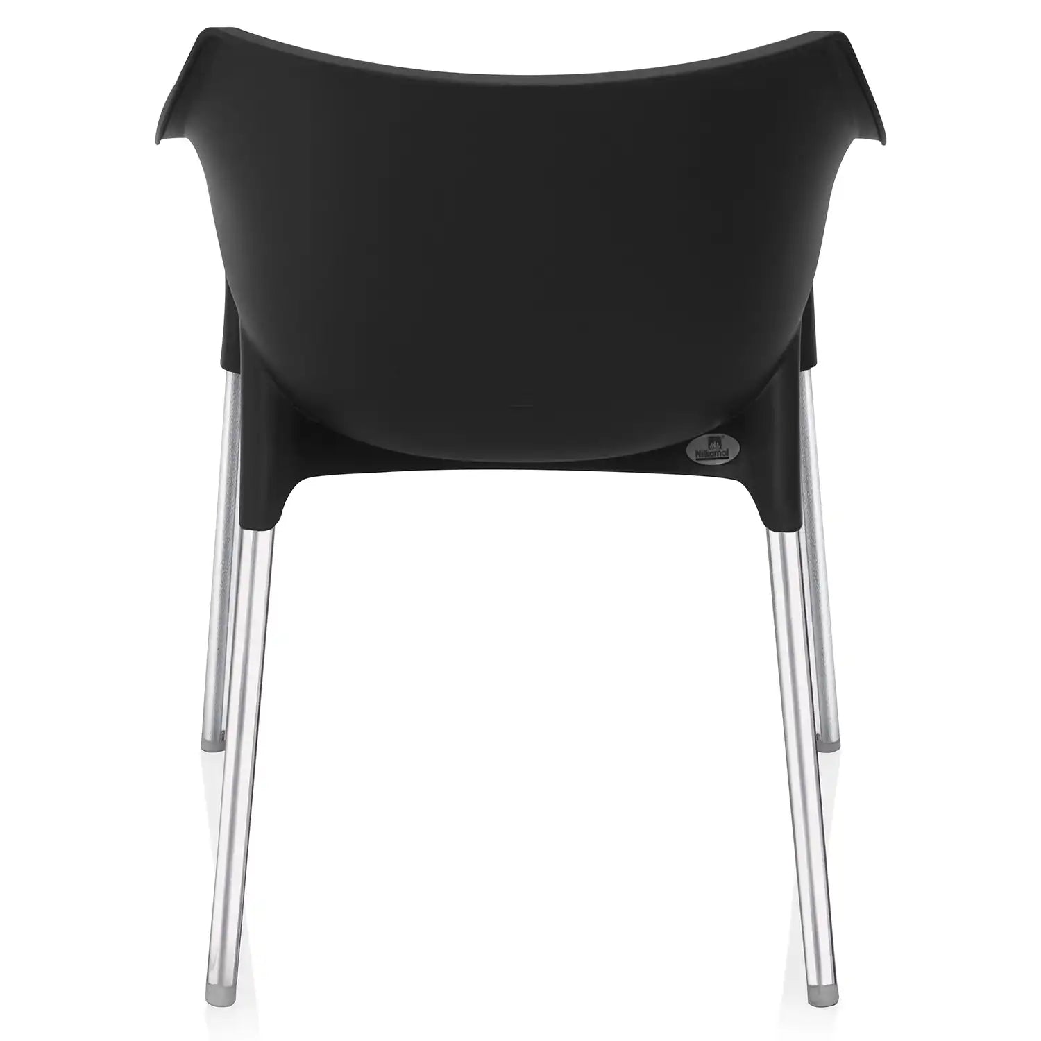 Nilkamal Novella 10 Plastic Arm Chair (Black) - Back View
