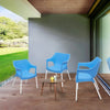 Nilkamal Novella 10 Plastic Arm Chair (Blue) - Outdoor View