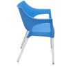 Nilkamal Novella 10 Plastic Arm Chair (Blue) - Side View