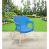 Nilkamal Novella 10 Plastic Arm Chair (Blue) - Slight Side View 2