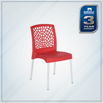 Nilkamal Novella 19 Plastic Armless Chair (Bright Red)