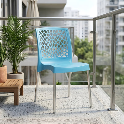 Nilkamal Novella 19 Plastic Armless Chair (Celeste Blue)