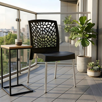 Nilkamal Novella 19 Plastic Armless Chair (Iron Black)