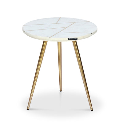 Nilkamal Nysa Marble Side Table (White)