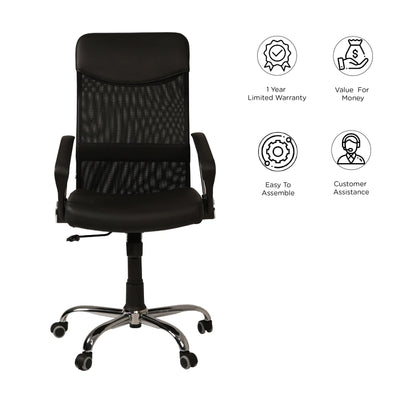 Nilkamal Acqua High Back Mesh Chair (Black)