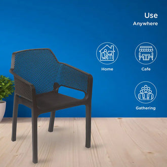 Nilkamal Captain Plastic Arm Chair (Season Rust Brown)