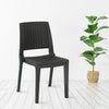 Nilkamal Enamora Plastic Armless Chair (Iron Black) - Slight Side View 2