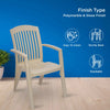 Nilkamal Heritage Plastic Arm Chair (Marble Beige) - Finish Type