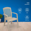 Nilkamal Heritage Plastic Arm Chair (Marble Beige) - MultiPurpose Use