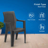 Nilkamal Mystique Plastic Arm Chair (Charcoal Grey) - Finish Type